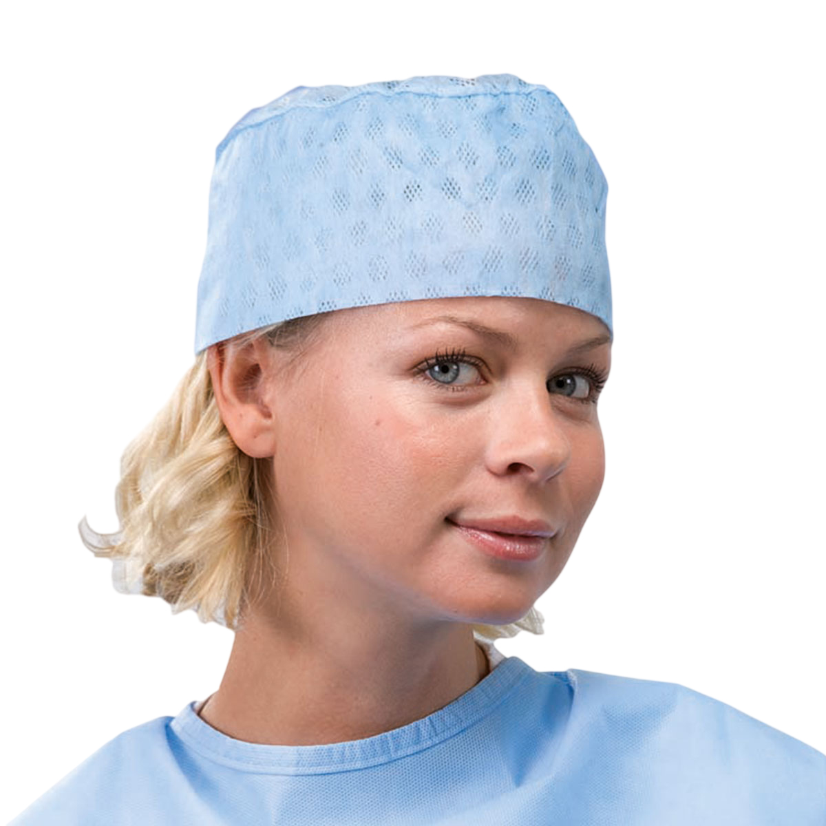 Atmungsaktive Haube mit Bund, hellblau
