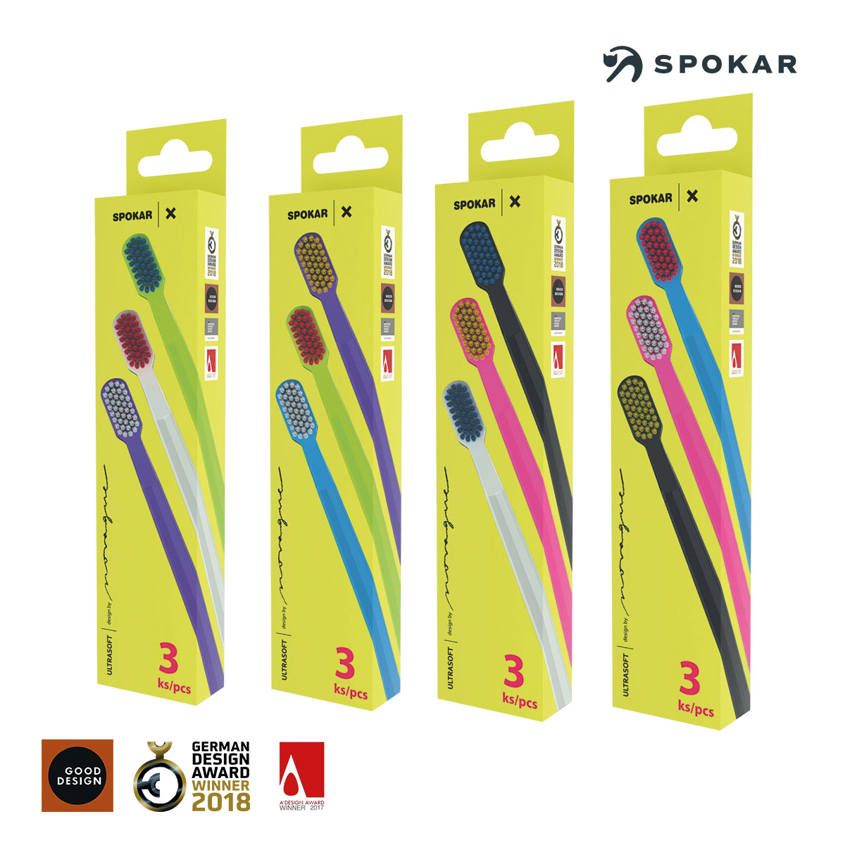 SPOKAR X ULTRASOFT Zahnbürste 3er Packung