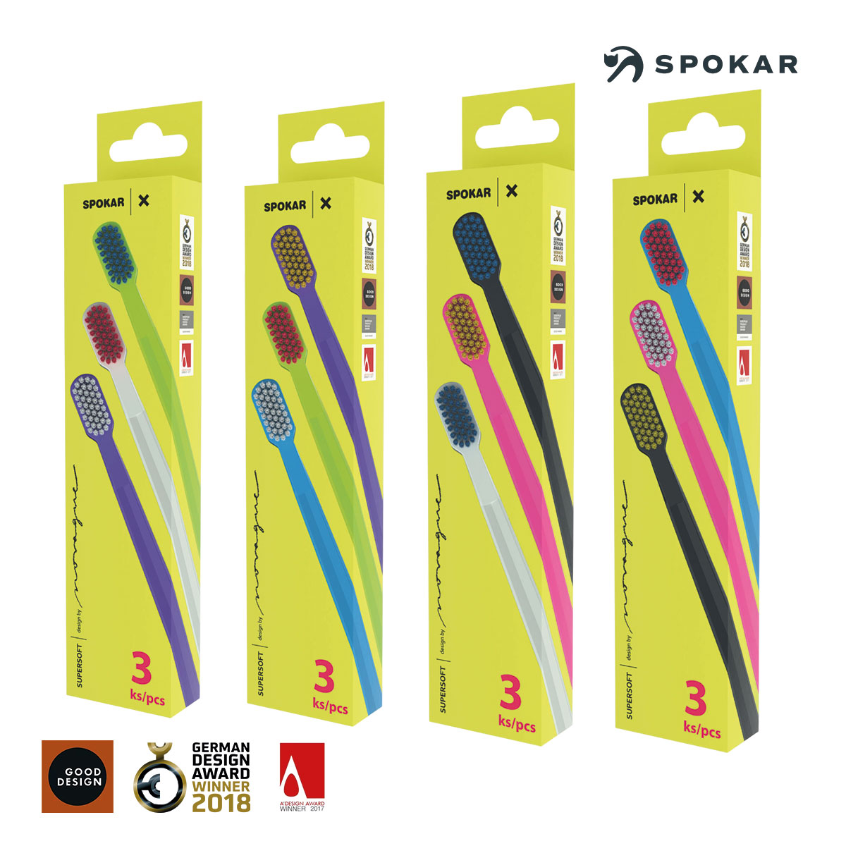 SPOKAR X SUPERSOFT Zahnbürste 3er Packung