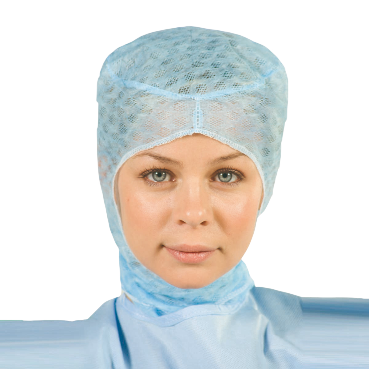 Atmungsaktive OP-Haube mit Schnürbändern, hellblau