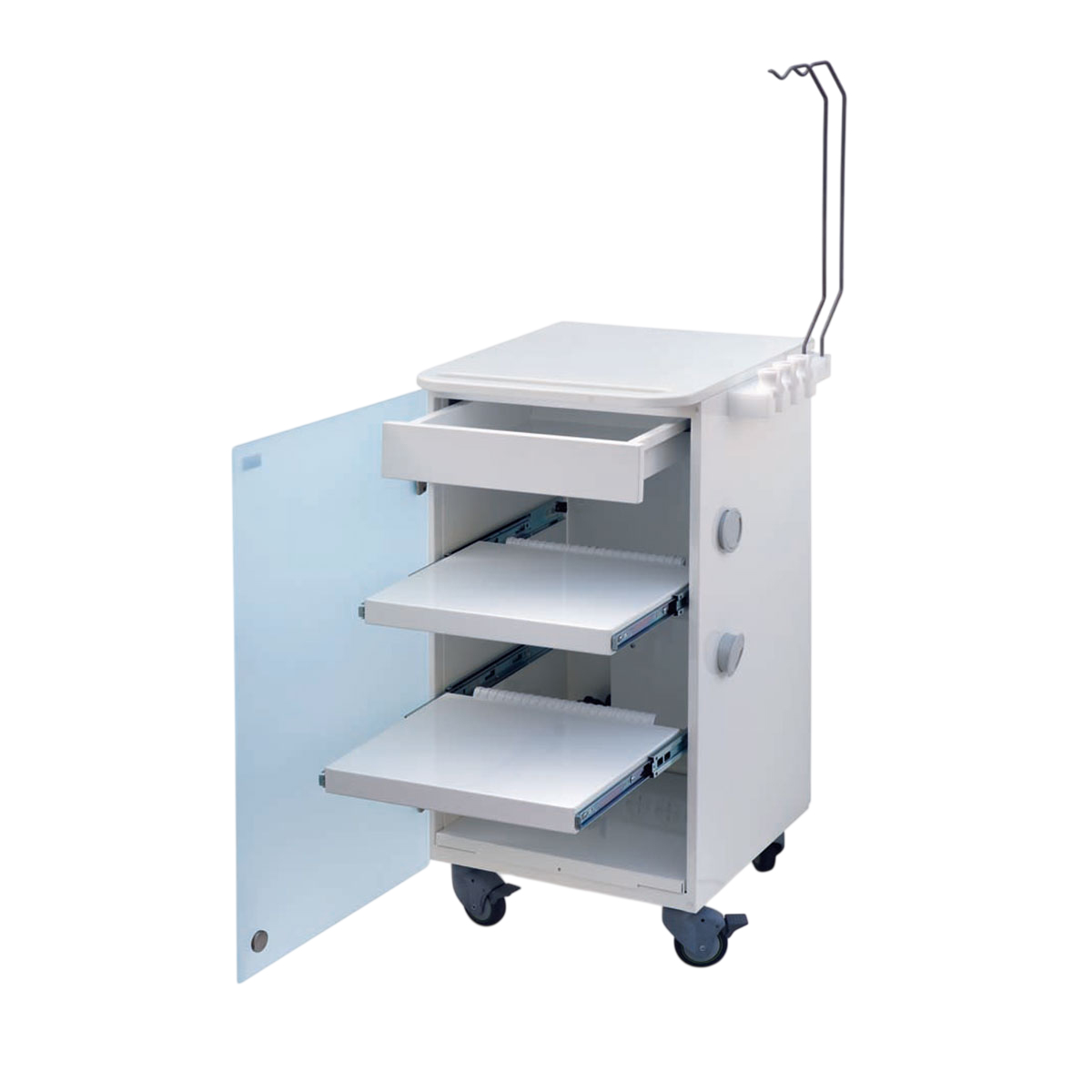 LC Implant Suite mit 2 ausziehbaren Fachböden und 1 Schublade (weiß)