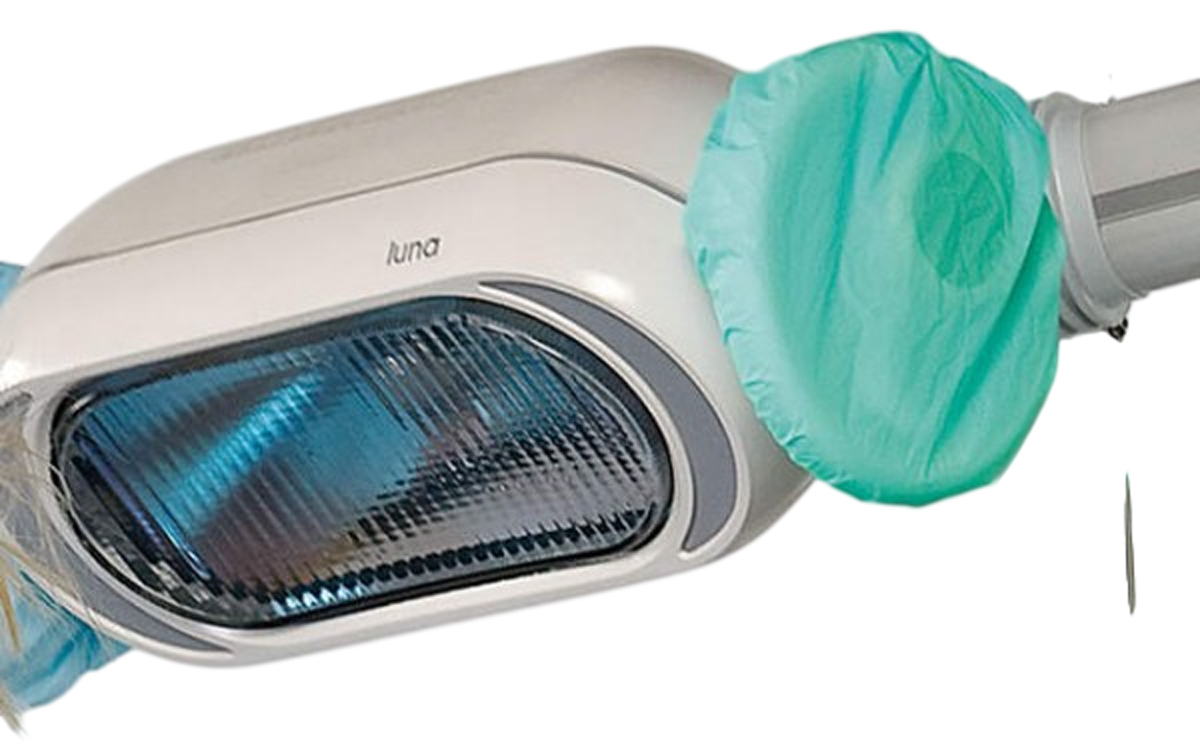 Runde Griffabdeckung mit 17 cm Ø und Gummiband für Röntgengerät-Handrad, grün