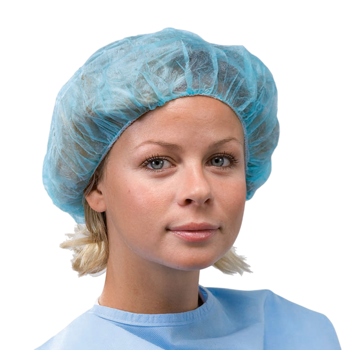 Runde Kappe mit elastischem Bund, hellblau